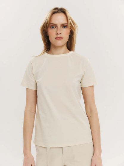 ELFREDA EMBROIDERY TEE CREME