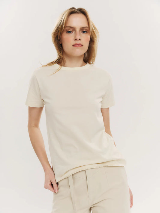 ELFREDA EMBROIDERY TEE CREME