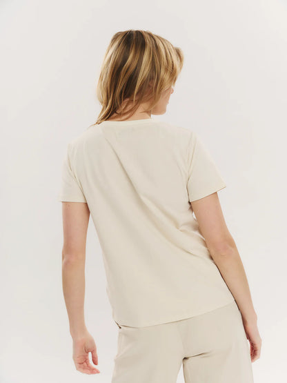 ELFREDA EMBROIDERY TEE CREME