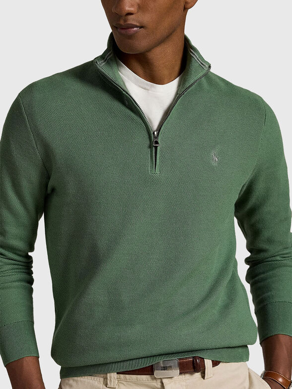 COTTON ZIP PULLOVER FATIGUE