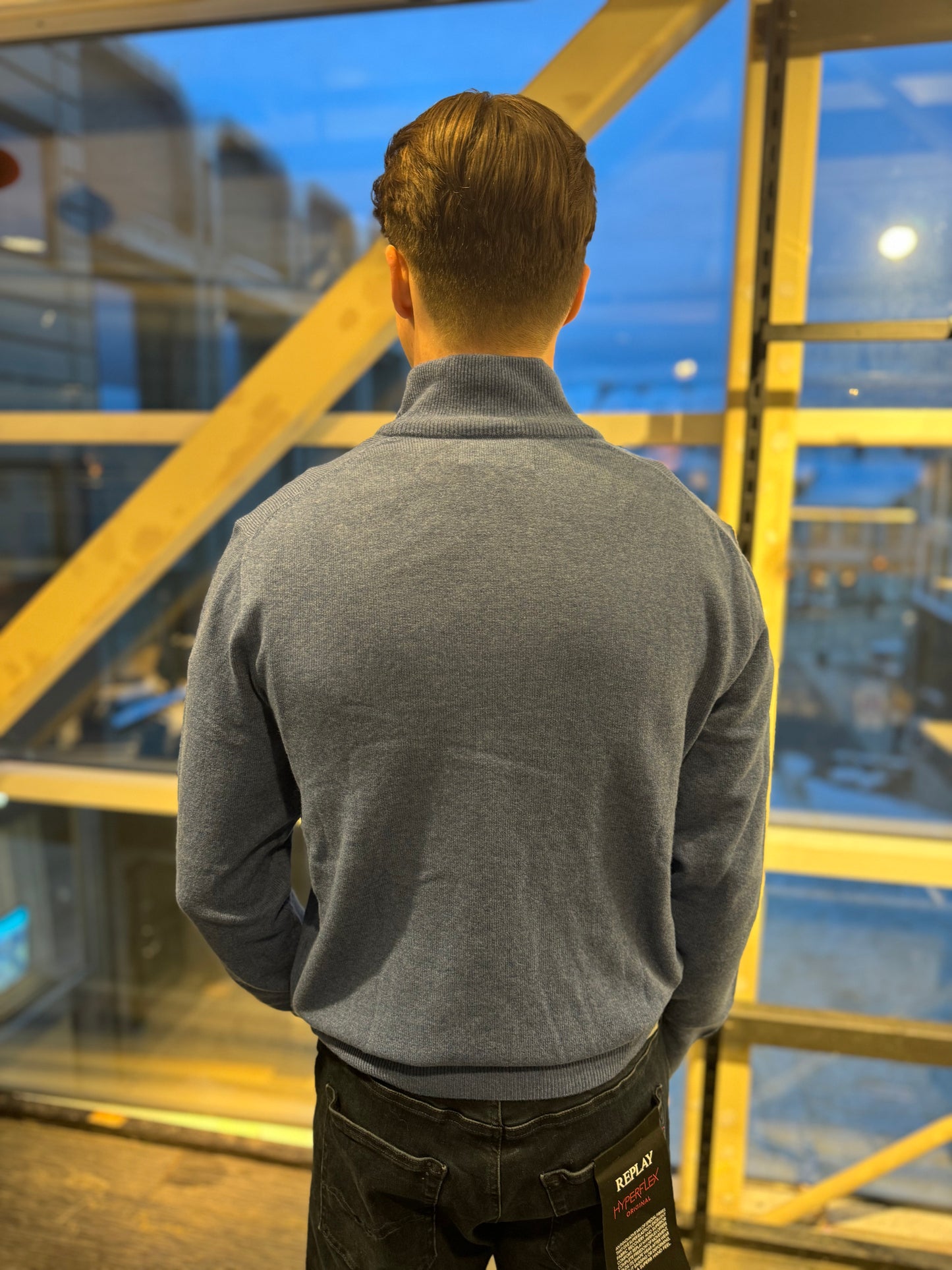 HALF-ZIP MERINO WOOL SWEATER