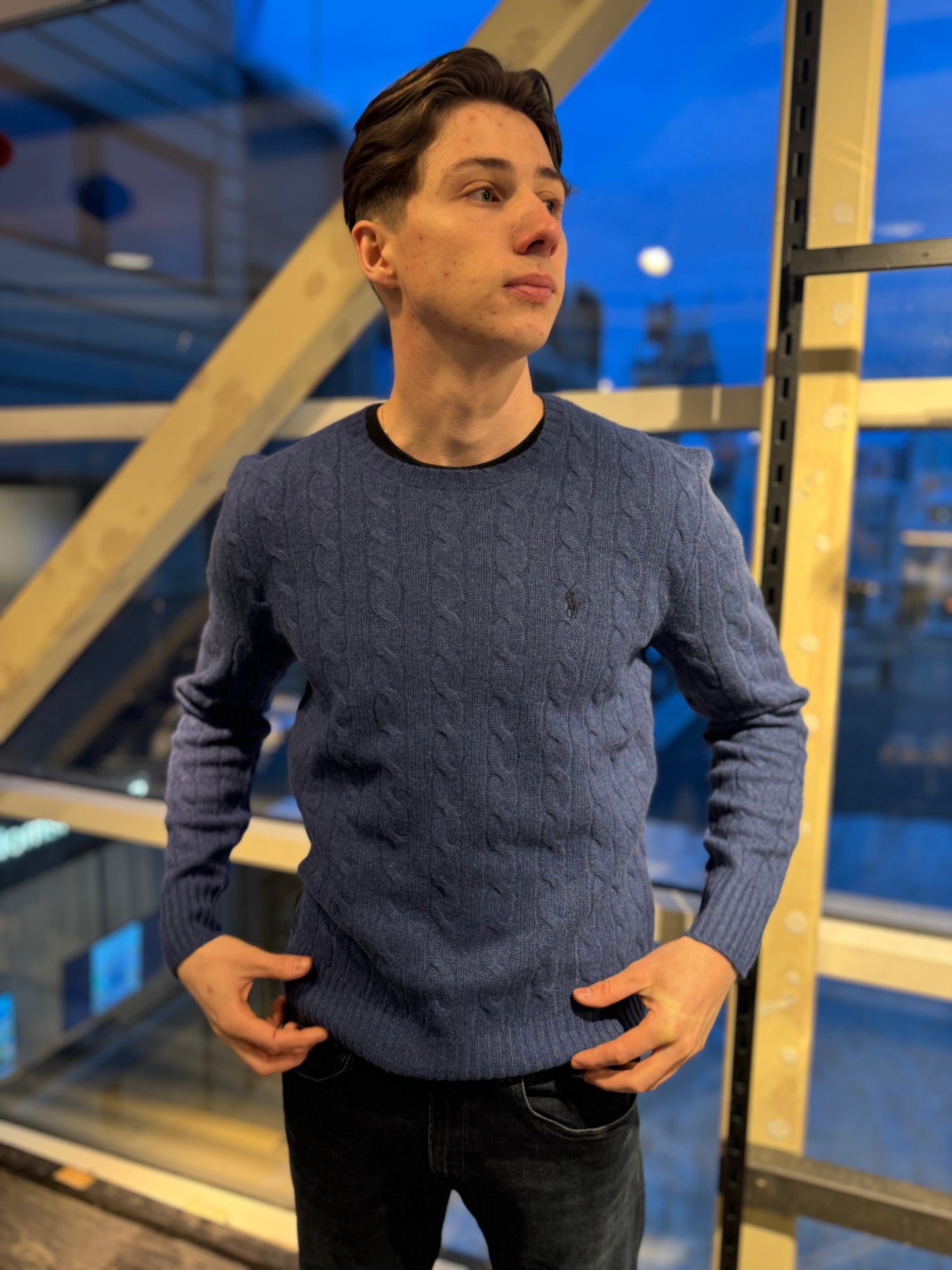 LONG SLEEVE WOOL-CASHMERE PULLOVER