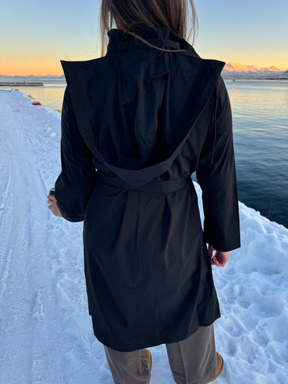 SUVA HARDSHELL TRENCH COAT BLACK