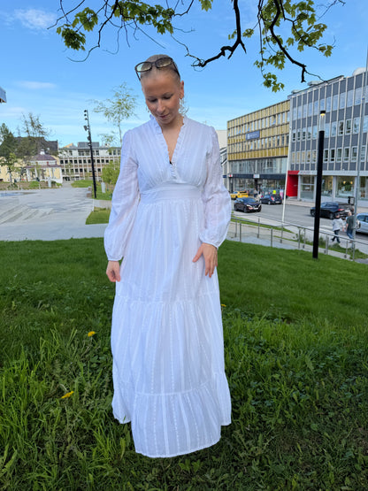 UMI LONG COTTON DRESS WHITE