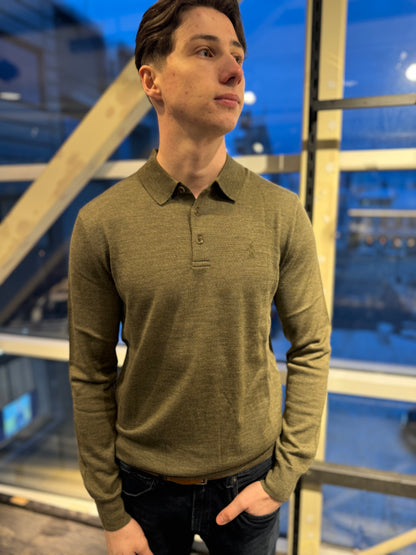 LONG SLEEVE WOOL PULLOVER OLIVE
