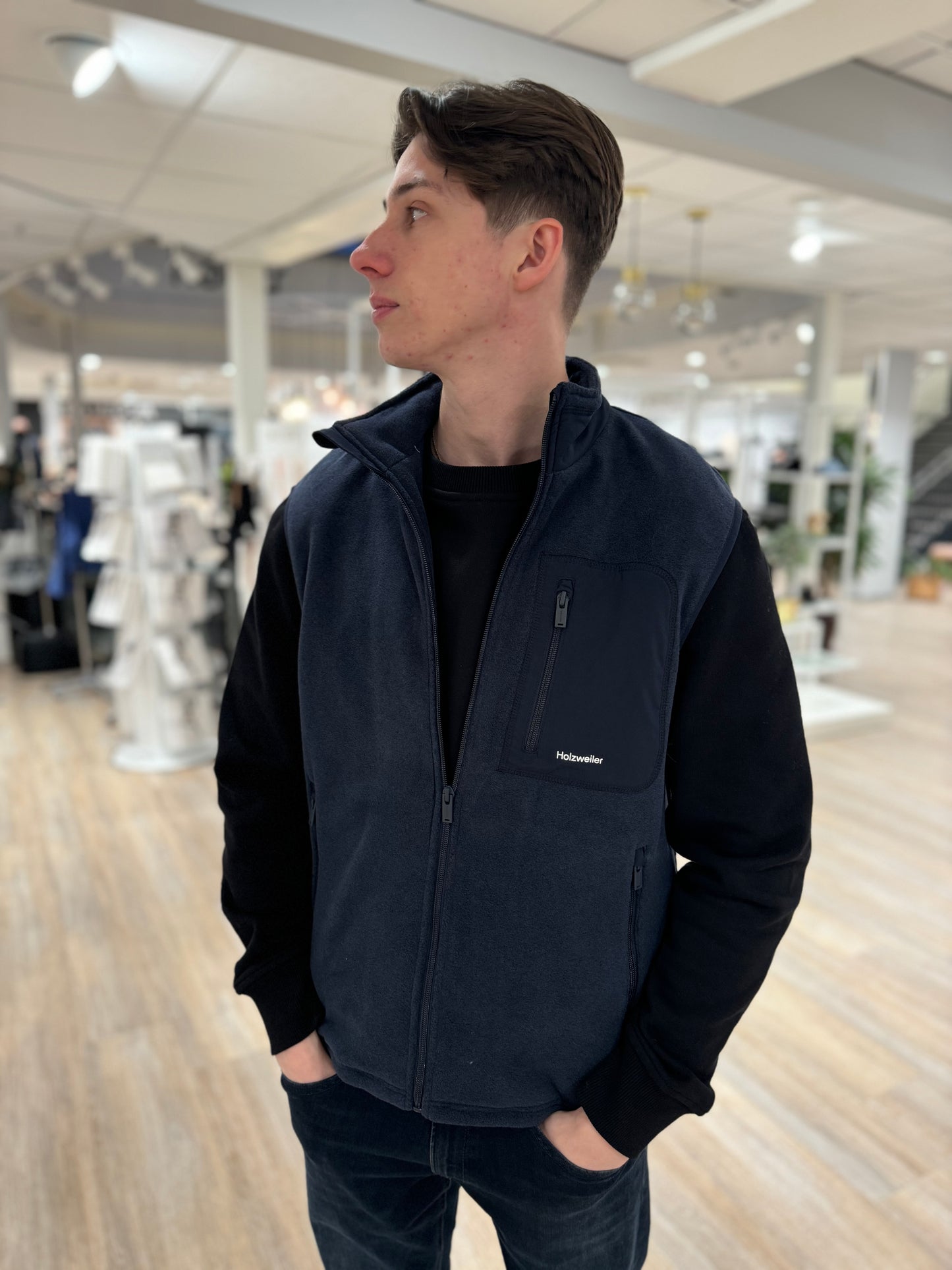 DOVRE FLEECE VEST -BLÅ