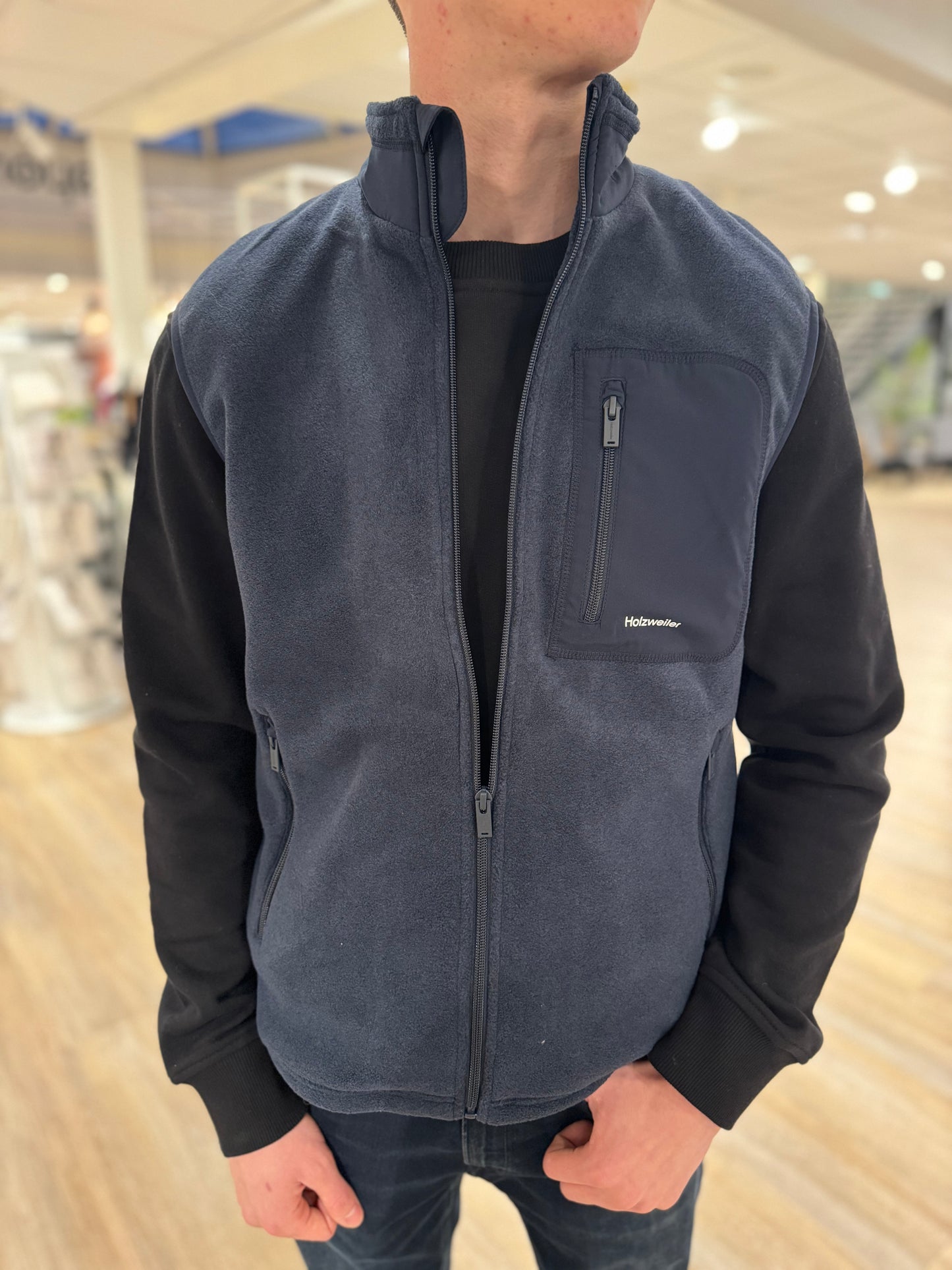 DOVRE FLEECE VEST -BLÅ