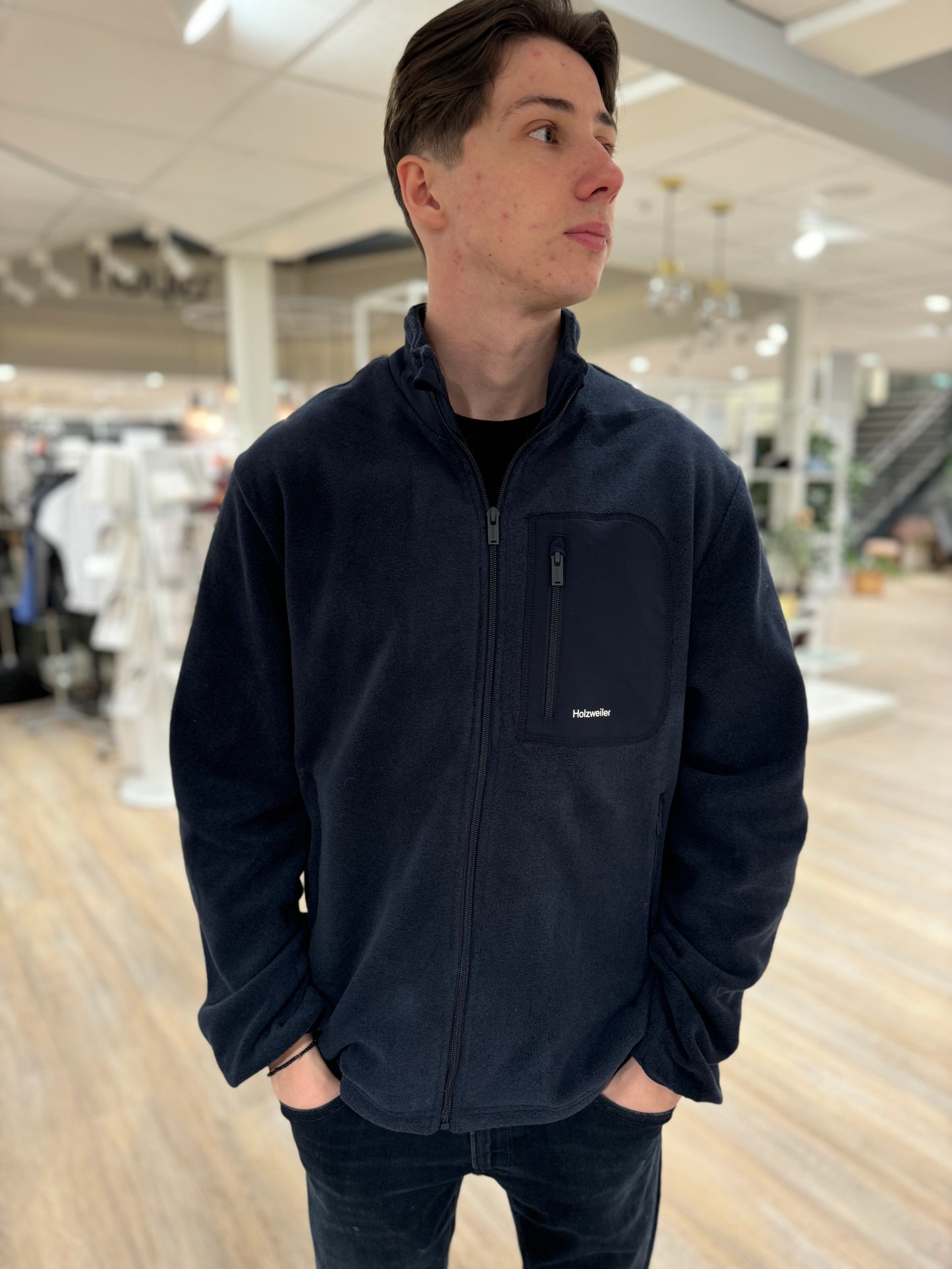 DOVRE FLEECE JACKET - BLÅ