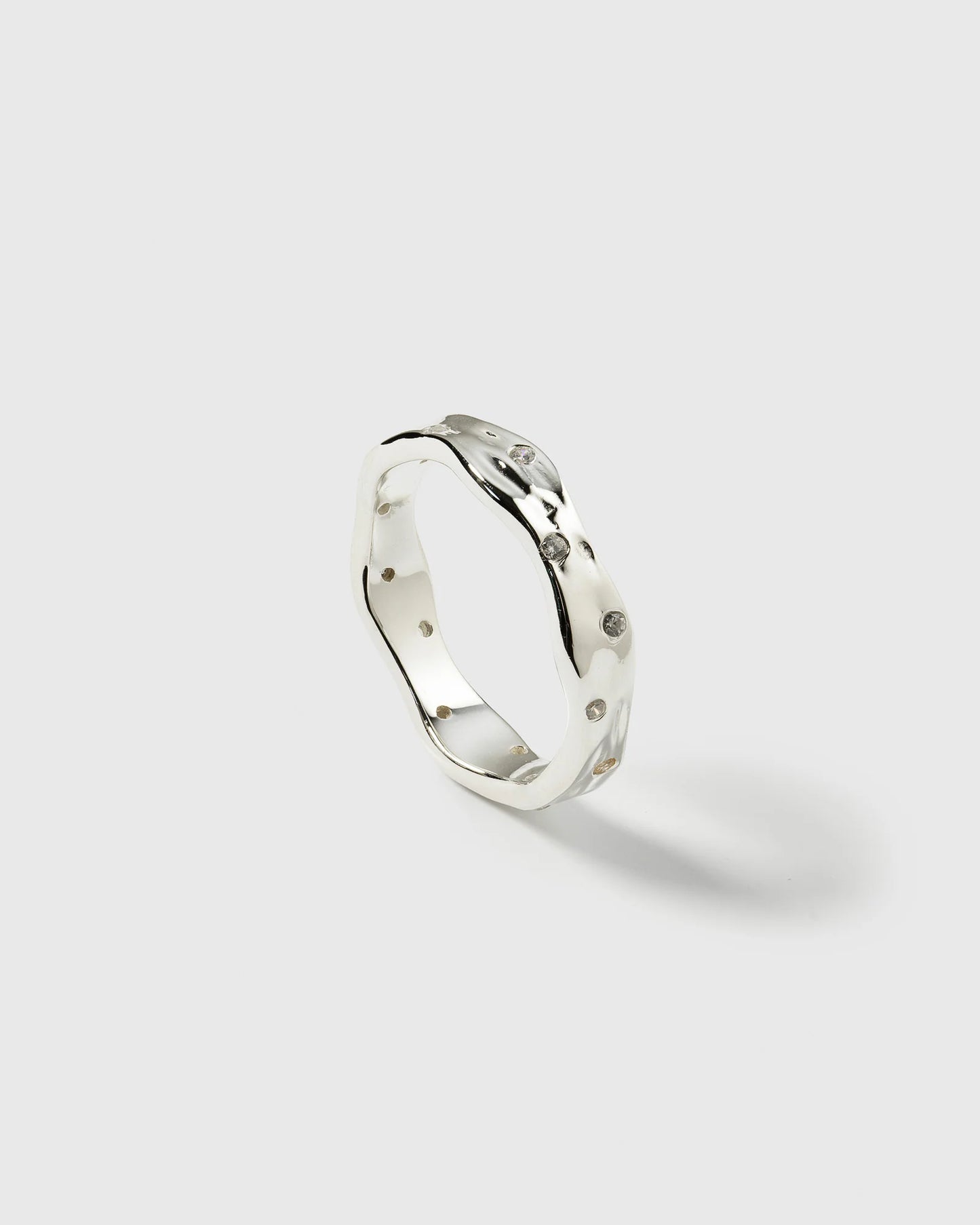 MELTING NARROW RING SILVER