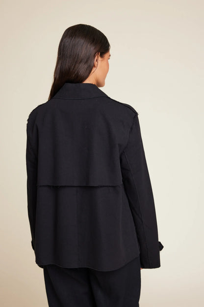 ROBBIE SHORT TRENCH COAT BLACK