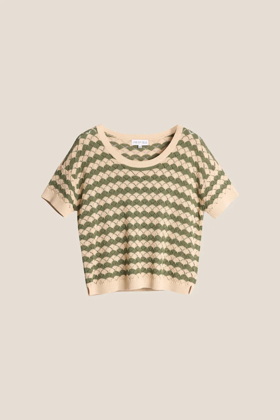 ROMEO STRIPE TOP BEIGE/ARMY