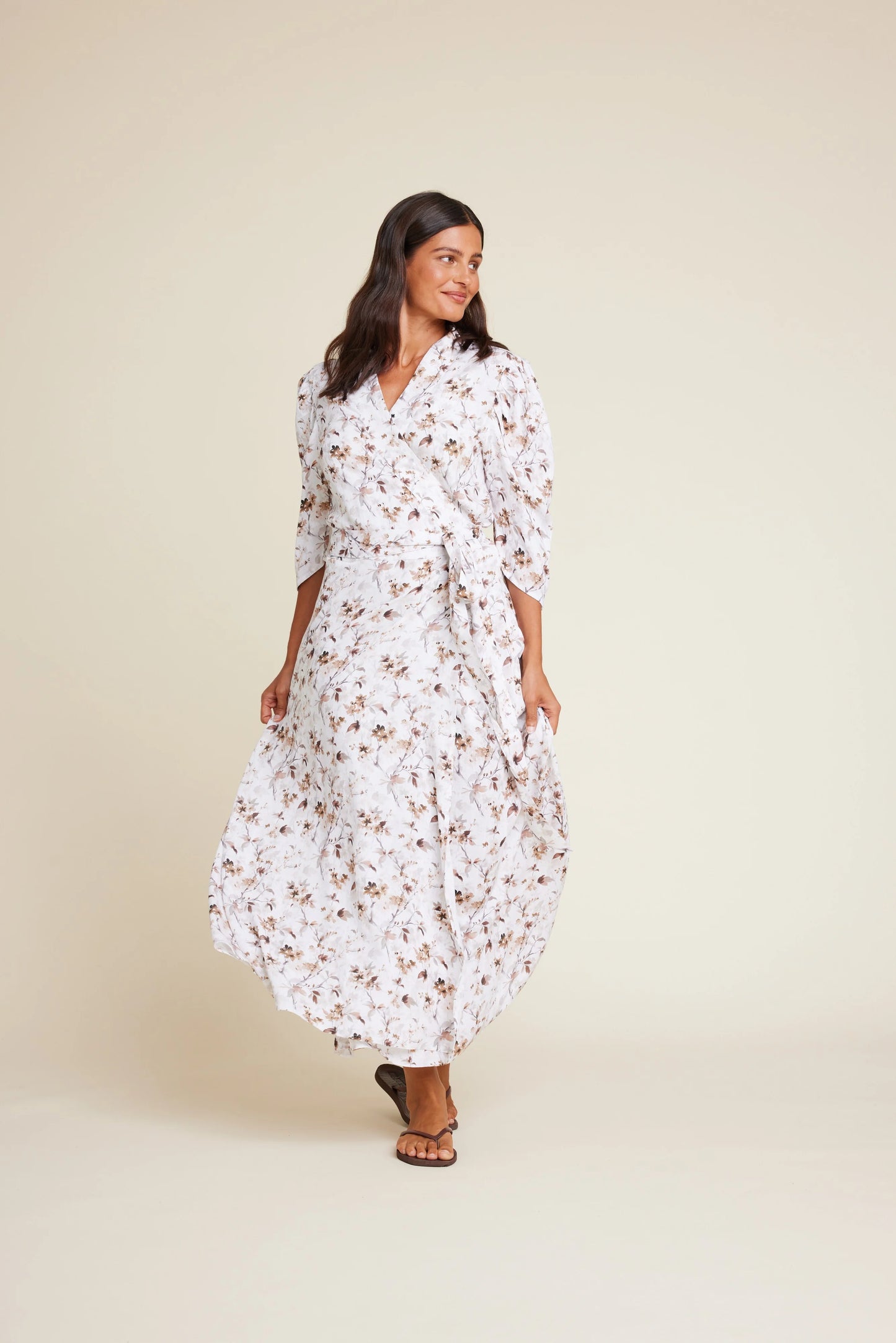 SCARLETT 25 FLOWER DRESS BROWN