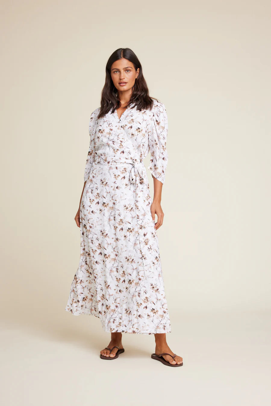 SCARLETT 25 FLOWER DRESS BROWN