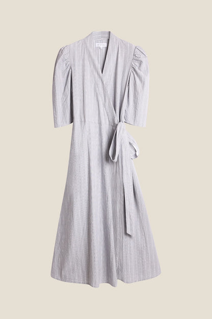 SCARLETT SHORT STRIPE DRESS GREY