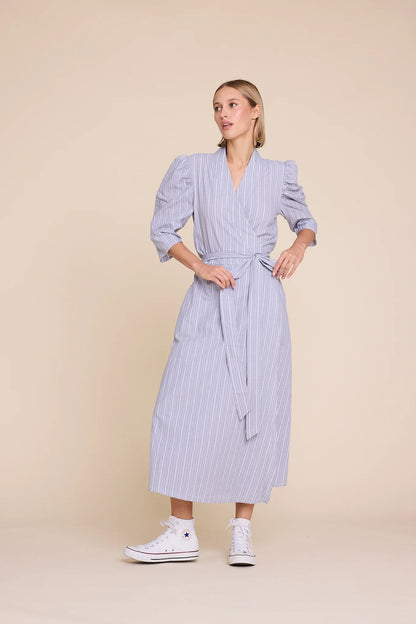 SCARLETT SHORT STRIPE DRESS GREY