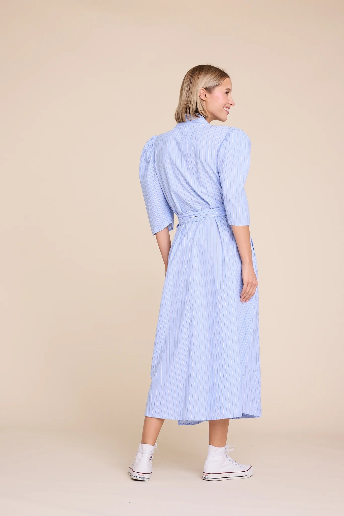 SCARLETT SHORT STRIPE DRESS BLUE