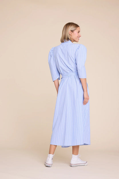 SCARLETT SHORT STRIPE DRESS BLUE