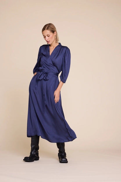 SCARLETT SOLID DRESS DARK BLUE