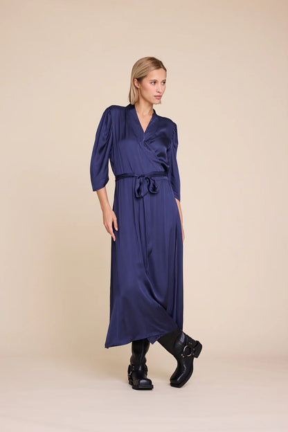 SCARLETT SOLID DRESS DARK BLUE
