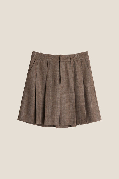 SCHOOL WOOL CHECK SKIRT