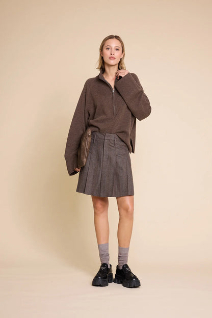 SCHOOL WOOL CHECK SKIRT