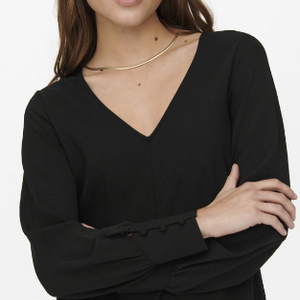 METTE V-NECK BLUSE SORT