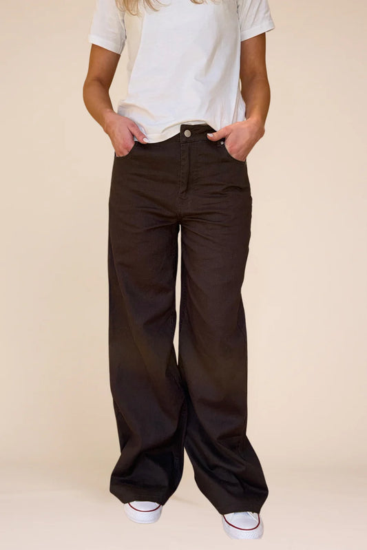 ST. BARTH LINEN TROUSERS DK. BROWN