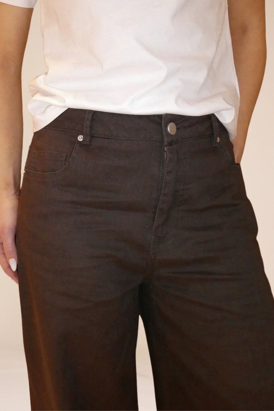 ST. BARTH LINEN TROUSERS DK. BROWN
