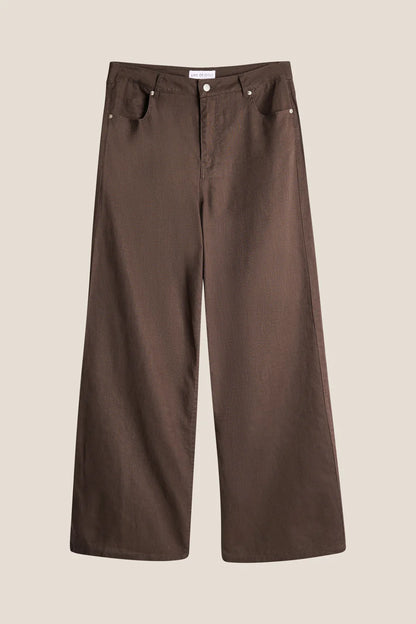 ST. BARTH LINEN TROUSERS DK. BROWN