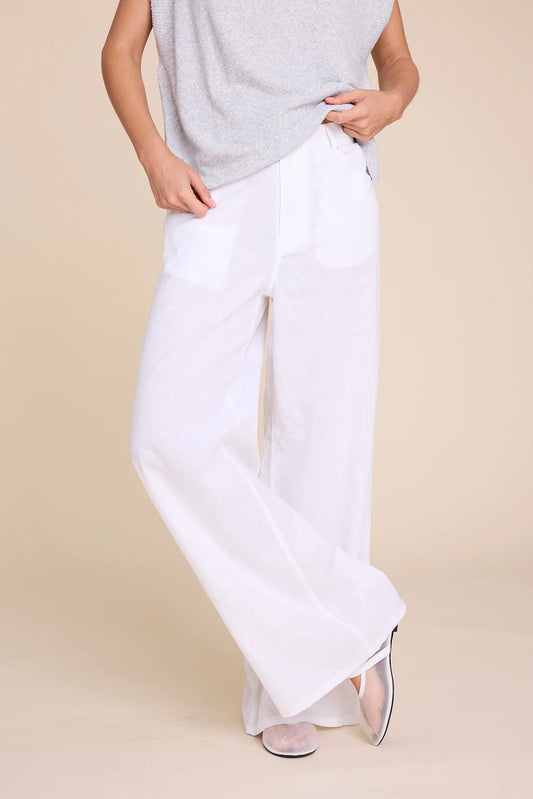 ST. BARTH LINEN TROUSERS WHITE