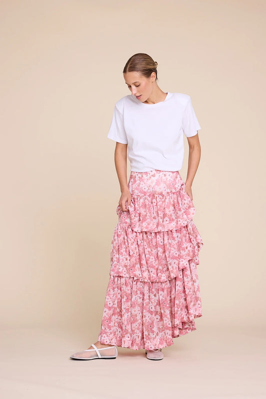 SUMMER FLOWER SKIRT PINK