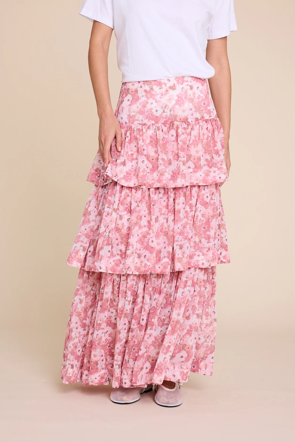 SUMMER FLOWER SKIRT PINK