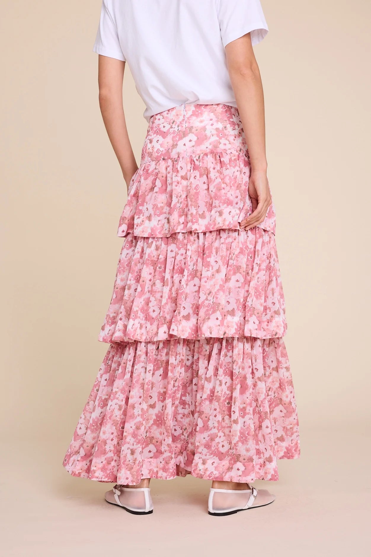 SUMMER FLOWER SKIRT PINK