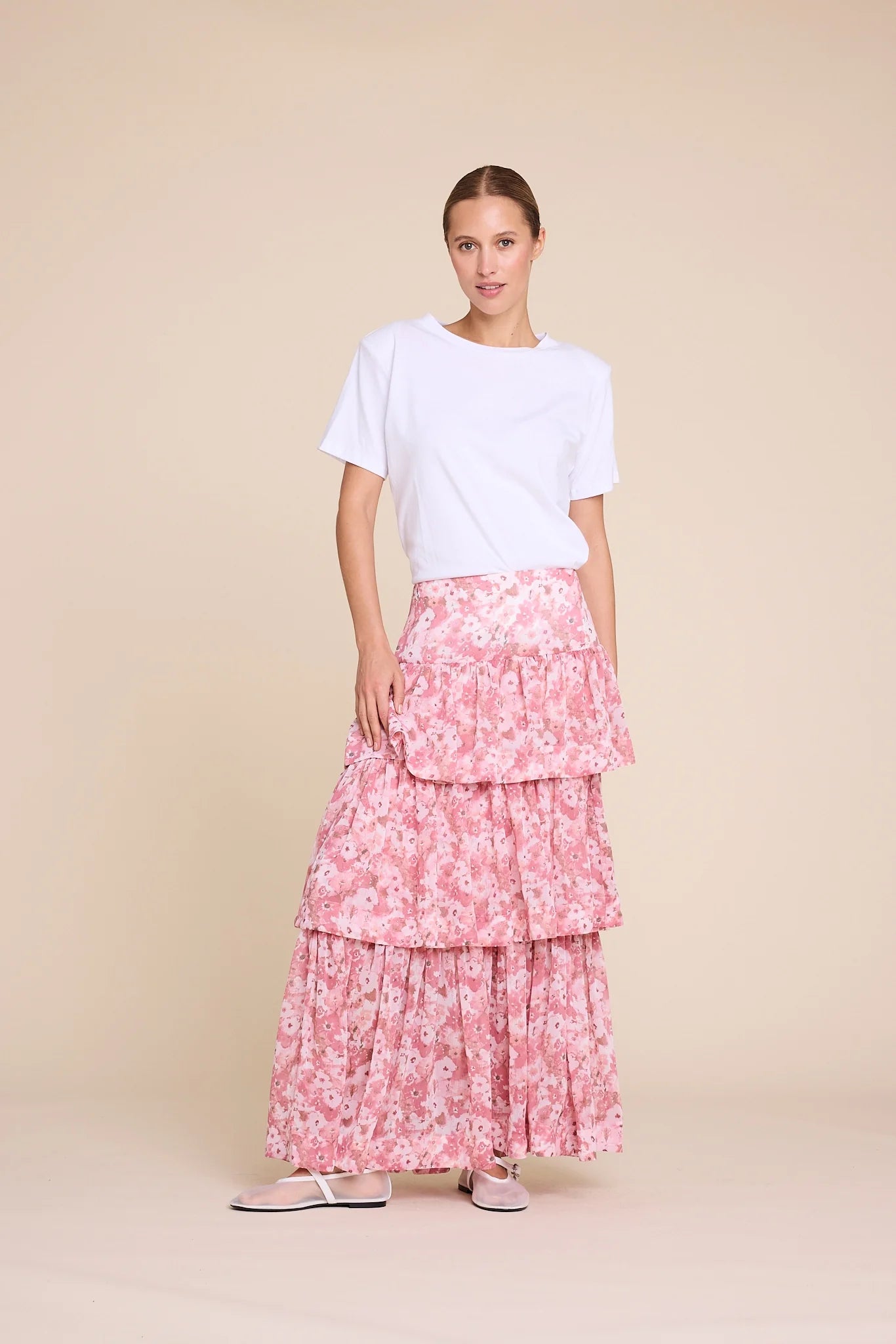 SUMMER FLOWER SKIRT PINK