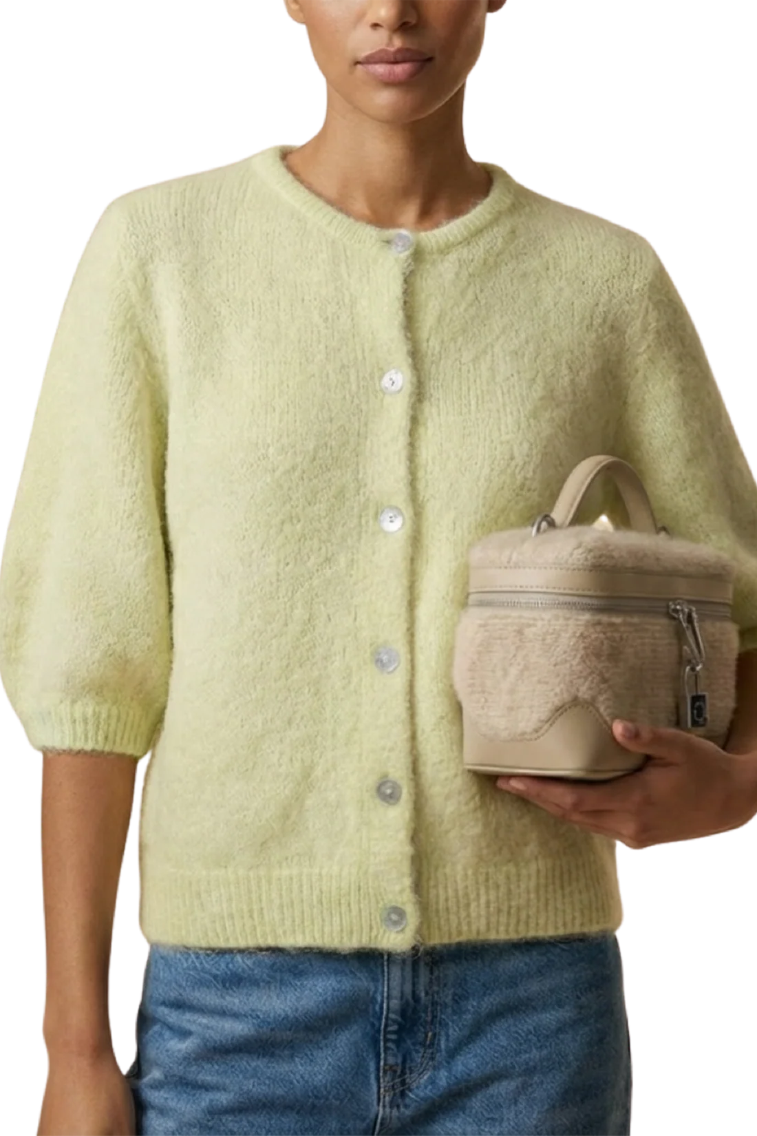 SUSAN SHORT SLEEVE CARDIGAN LIGHT YELLOW