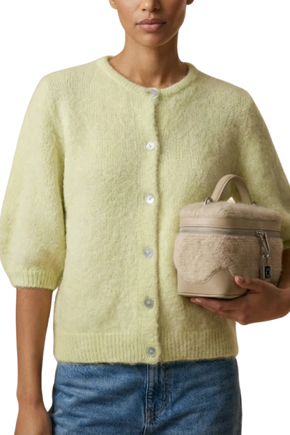 SUSAN SHORT SLEEVE CARDIGAN LIGHT YELLOW
