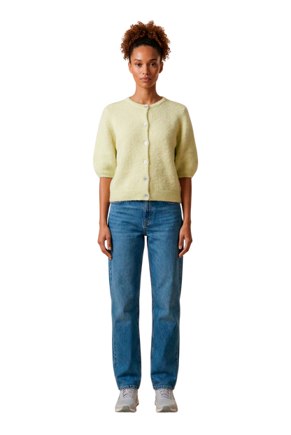 SUSAN SHORT SLEEVE CARDIGAN LIGHT YELLOW