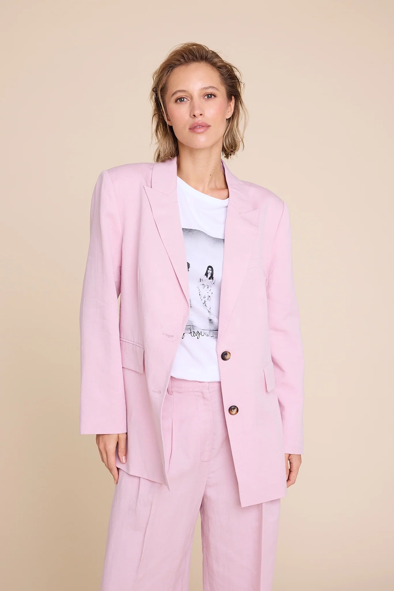 THE KID LINEN BLAZER PINK