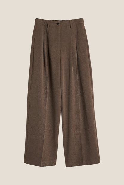 URSULA WOOL TROUSERS BROWN STRIPE