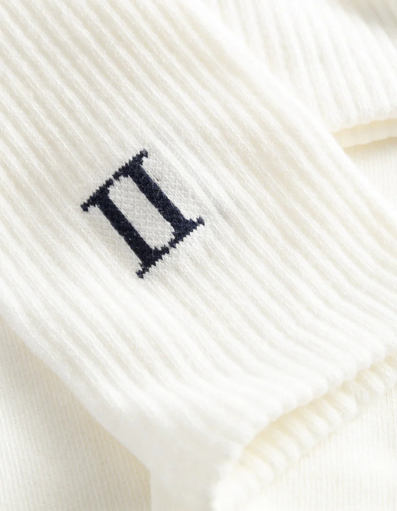 WILLIAM 2-PK SOKKER OFF WHITE/NAVY