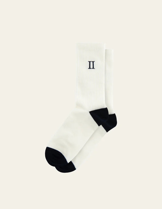 WILLIAM 2-PK SOKKER OFF WHITE/NAVY