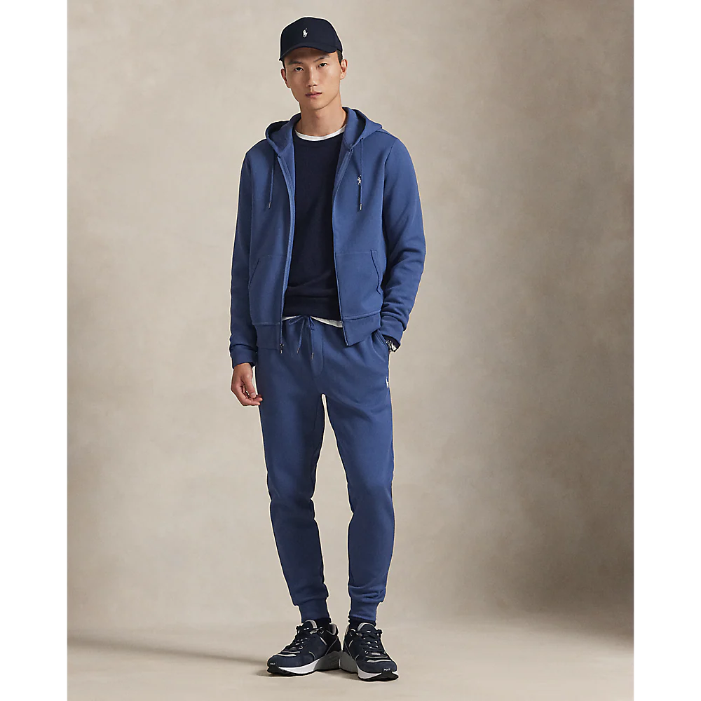 DOUBLE-KNIT JOGGING BOTTOMS NAVY BLUE