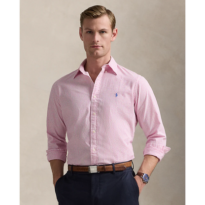 LONG SLEEVE SPORT SHIRT ROSE/WHITE