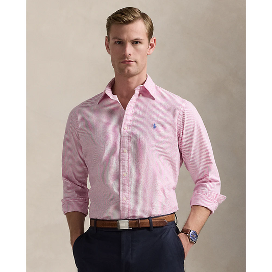LONG SLEEVE SPORT SHIRT ROSE/WHITE