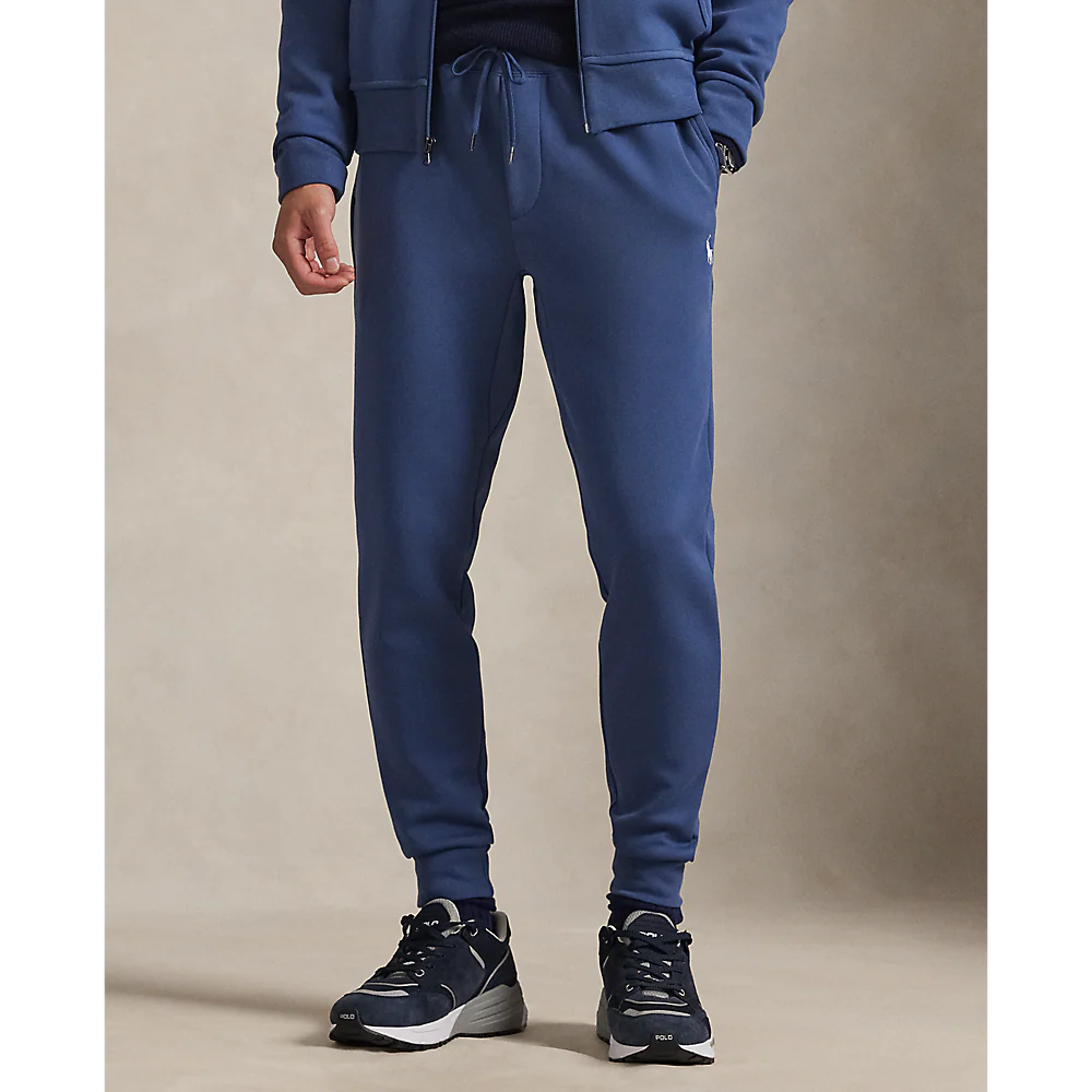 DOUBLE-KNIT JOGGING BOTTOMS NAVY BLUE