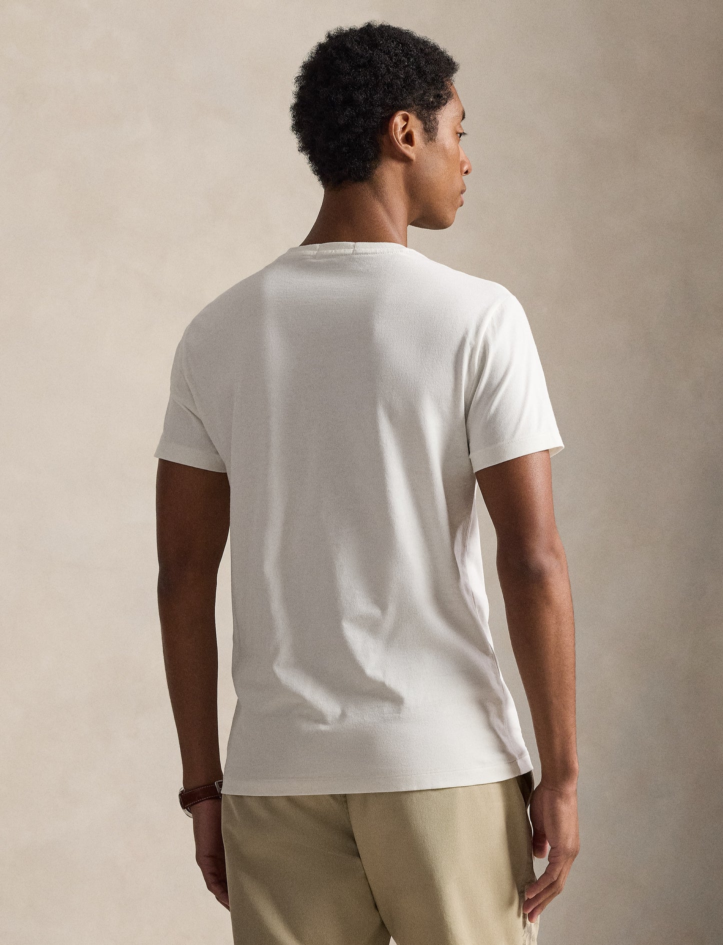 CUSTOM SLIM FIT POLO BEAR JERSEY T-SHIRT WHITE