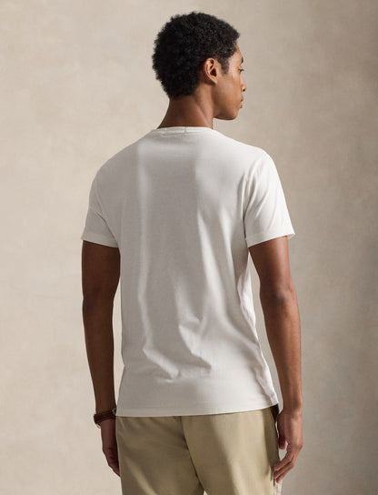 CUSTOM SLIM FIT POLO BEAR JERSEY T-SHIRT WHITE