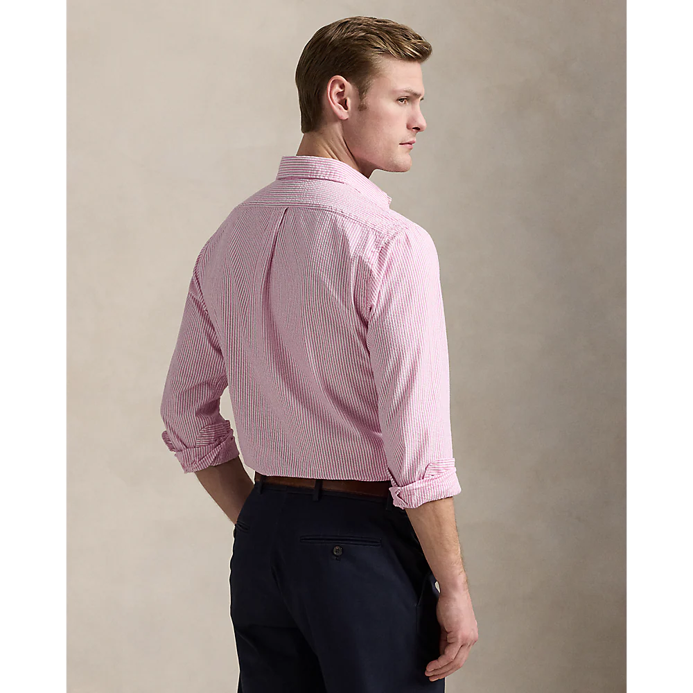 LONG SLEEVE SPORT SHIRT ROSE/WHITE