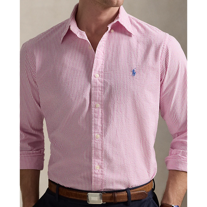 LONG SLEEVE SPORT SHIRT ROSE/WHITE