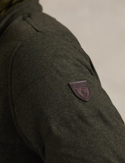 HERRINGBONE DOWN SHIRT JACKET DEEP LODEN